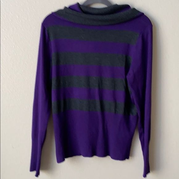 Apt 9 XL long sleeve Purple gray striped cowl neck winter sweater size XL NWT - Picture 3 of 3
